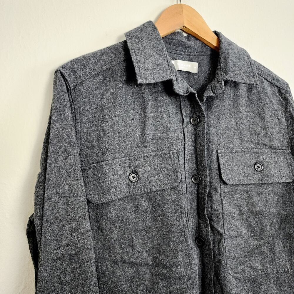 NEW Everlane Gray Flannel Oversized Organic Cotton Shacket Lightweight Jacket - Picture 6 of 15